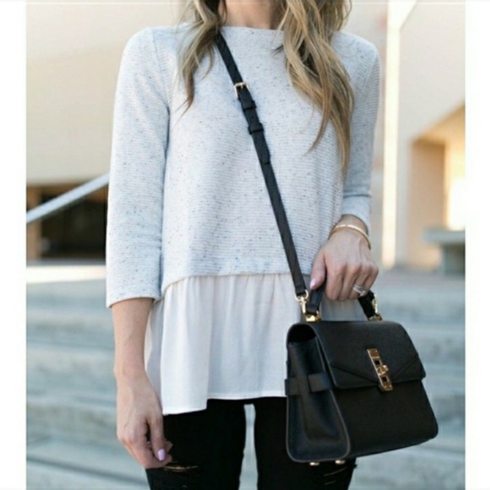 LOFT Layered Pullover Sweater Top